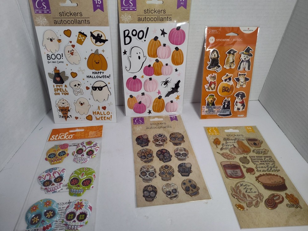 Halloween and Fall Themed Sticker Pack Assortment
