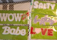 16 Pc. Make Market Iron-On Patch Lot, Multicolor Words & Phrases Theme