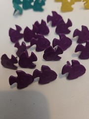 62pc Vintage Plastic Angel Fish Flatback Craft Shaker Card Scrapbook Charms Lot