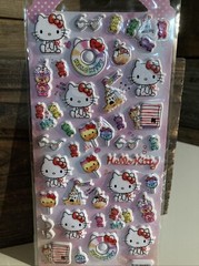 4- New Rare Cute Japanese Sanrio Hello Kitty Raised Puffy Sticker Sheet