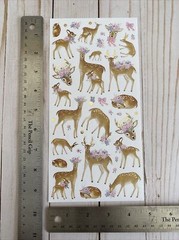Stickers Deer Fawn Flowers Doe Buck Matte Finish Paper Decorate Foil Accents New