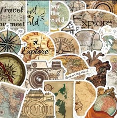 10pcs World Travel Adventure Stickers- Scrapbook, Crafts, Hippy Moon Child