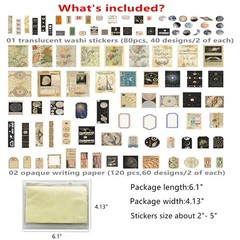 TIYPKE 200pcs Aesthetic Stickers – Vintage Scrapbook for Assorted