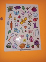 Current Sticker Sheet Granny Nana Grandma Scrapbook Icons Flowers Cupcake Teapot