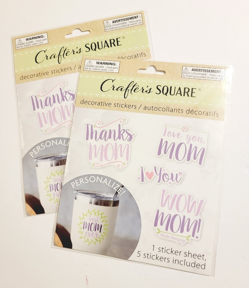 Crafter’s Square Mother’s Day Coffee Mug Decorative Stickers, 2 Packs Stickers
