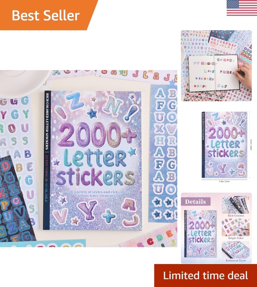 Oversized 15×21 cm Colorful Alphabet Sticker Set – Perfect for DIY Projects