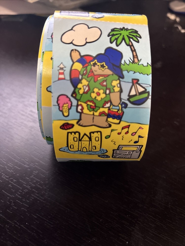 Vintage 1999 Paddington Bear At The Beach Sticker Mod Roll – Approx 65 Mods