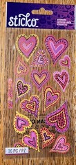 Sticko VELLUM EXPRESSIVE HEARTS Love Valentines Wedding Card Scrapbook Stickers