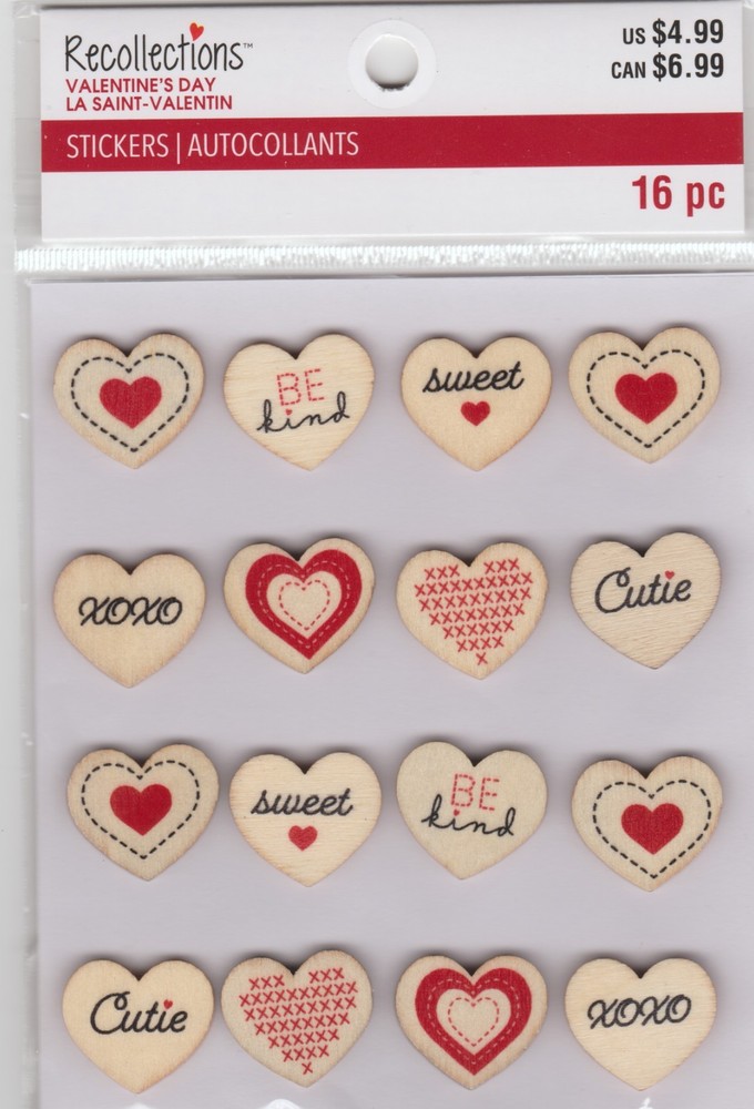 Recollections » Valentine Hearts Scrapbooking Stickers-16pcs