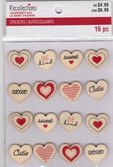 Recollections » Valentine Hearts Scrapbooking Stickers-16pcs