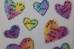 Vintage American Greetings Pastel Rainbow Heart Stickers 1980s 3 Packs 12 sheets