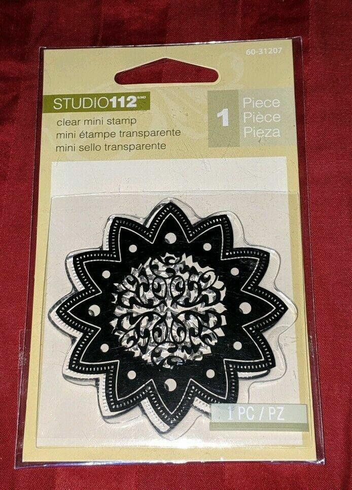 Studio112 Sunflower Flower Floral Geometric Pattern Clear Stamp 60-31207 NEW NIP