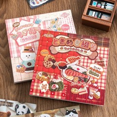 Japanese Girl’s Retro Sticker Book Food Theme Embroidered Stickers for