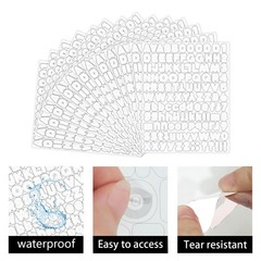 Starboling White Alphabet Stickers, 1/2 inch, 10 Sheets, 0.5»,