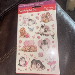 Vintage Stickers New 4 Sheet AGC Made USA Kittens Puppies Sticker-doo-da Dogs