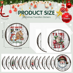 48 Sheets Vintage Christmas Rub On Transfers for Crafts, Rub On Transfers Christ