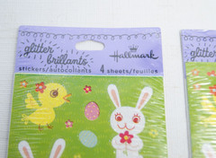 Hallmark Easter Glitter Stickers Lot 2 Packs 8 Sheets Bunnies Chicks Eggs NOS