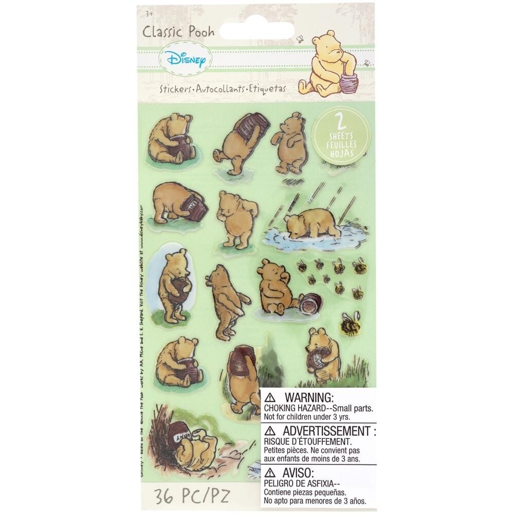 Crafts Stickers Disney Winnie the Pooh Classic Stickers Honey Pot Puddle Bees
