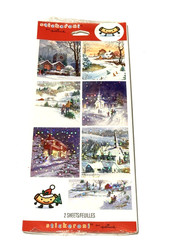 Hallmark Stickeroni Stickers Christmas Winter Farm Church Greeting Card 2 Sheets