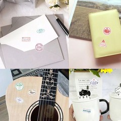 Cute Passport Stamp Series Roll Stickers (500 Pcs/Roll) – PVC Decorative Decals