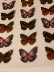 LA PETITES THE PAPER STUDIO 3D BROWN BUTTERFLY STICKERS POP-UP WINGS 18PCS