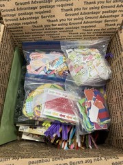 HUGE LOT Scrapbooking Paper Scraps and supplies 12″x12″x8″ BOX B2