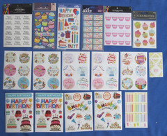 #2 NEW Lot-17 Package Stickers Envelope Seal Birthday Cardmaking Scrapbook Craft