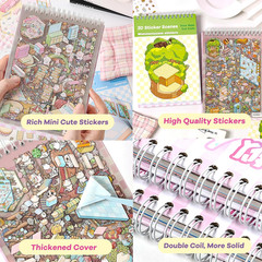 20 Sets of DIY 3D House Scene Cute Cartoon Stickers Kit for Kids & Adults