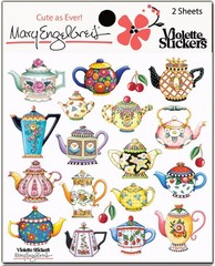 Mary Engelbreit Stickers 2 Sheets Whimsical Mary’s Tea Pots Patterns Flowers