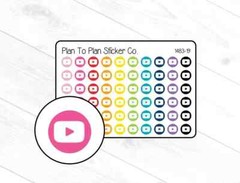 1483-19 YouTube Icon Planner Stickers.