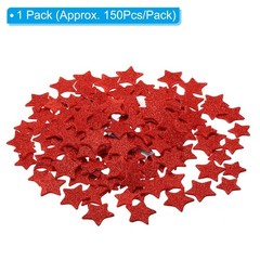 150Pcs Foam Stickers EVA Adhesive Glitters Foam Shape Sticker Red Pentagram