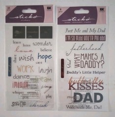 STICKO Set of 2 Quote/Words Clear Sticker Sheets -My Dad – Remember To-