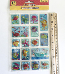Autocollants Pop Up Sticker Turtles, Fish, Starfish, seahorse Stickers ST-345