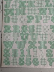 Making Memories Large Pastel Green Pattern Upper/Lower Case ABC/123 Scrapbooking