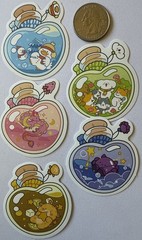 JAR ANIMAL Stickers(5pc)Dragon…Cats…Dog…Jag…Bears…Rabbit…Cork…Bees…Card Making