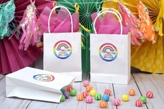Rainbow Sparkle Party Thank You Sticker Labels, 40 2″ Party Circle Stickers b…