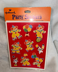 New Sealed Vintage 1982 Hallmark Circus Clown & Dog Party Stickers