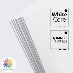 10 Pack 4×6 White Uncut Mat Boards, 4-Ply, Acid Free, White Core, Framing