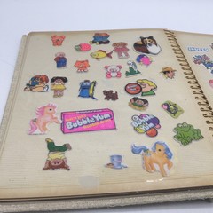 Vtg 80s Stickers Album Binder Smurfs Scratch Sniff Puffy Unicorns ET Cabbage Ptc