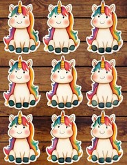 Cute Kawaii Unicorn Die Cut Vinyl Stickers Set Scrapbooking Laptop Waterbottle