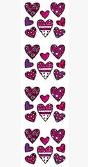 HAMBLY STUDIOS PRISMATIC STICKERS PINK PURPLE RED HEART VINTAGE COLLECTABLE RARE