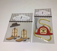 Boy Theme Scrapbook Stickers Embellishments Cowboy Cars And More Sealed 6 Packs