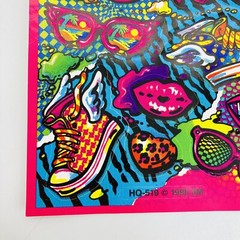 Vintage 1990 3M Sticker Sheet Rainbow Colors Sunglasses Lips Winged Sneakers