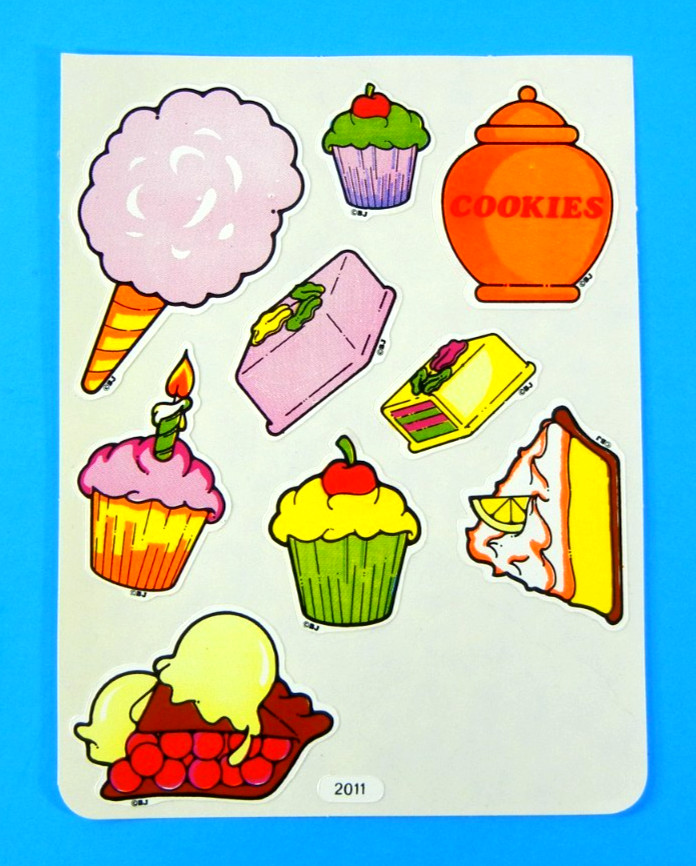 Vintage BJ’s Sweet Treats Cakes Cookies & Pies Sticker Sheet Partial
