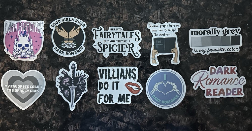 Dark Romance Reader Stickers Set Of 10
