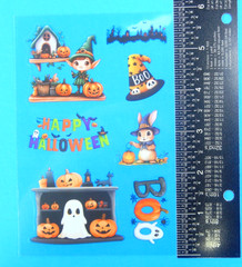 Halloween Clear Decal Sticker Sheet Style 19 Elf & Ghosts Halloween