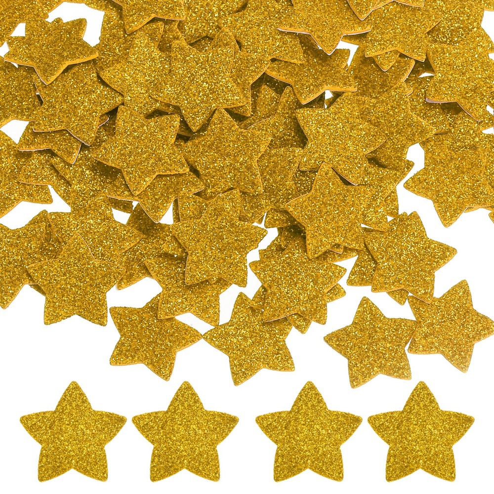 Star Foam Stickers 1″x1″, 240Pcs EVA Shapes Glitter Gold for Scrapbooking
