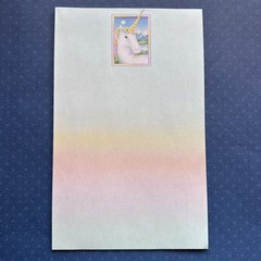 Vintage 80s 90s Pastel Unicorn Stationery Rainbow Stationary Note Paper Sheets