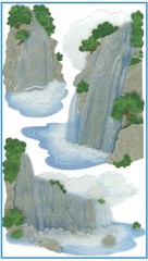 RARE Jolees VELLUM WATERFALLS Mountains Trees Card Making 3D Scrapbook Stickers