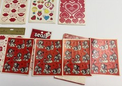 Vintage Hallmark Candy Conversation Hearts Lips Valentines Day Lot – 34 Sheets